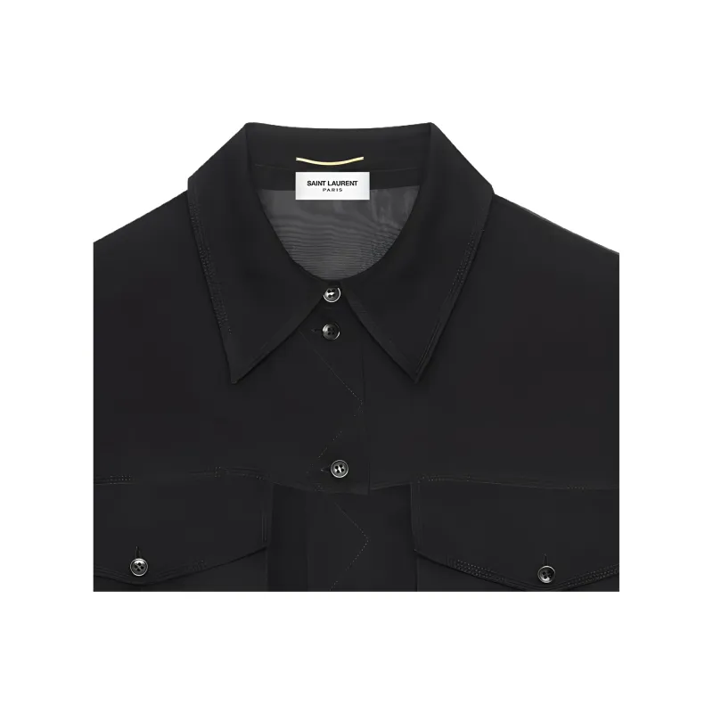 SAINT LAURENT Buttoned Long Sleeved Shirt-3