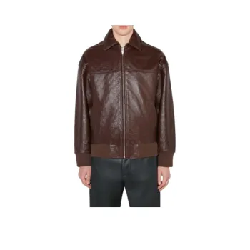 Misbhv Monogram Embossed Bandit Leather Jacket