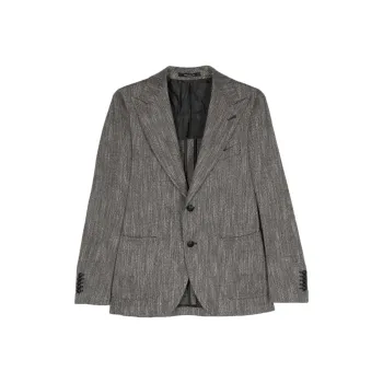 Tagliatore Mélange Chevron-knit Blazer
