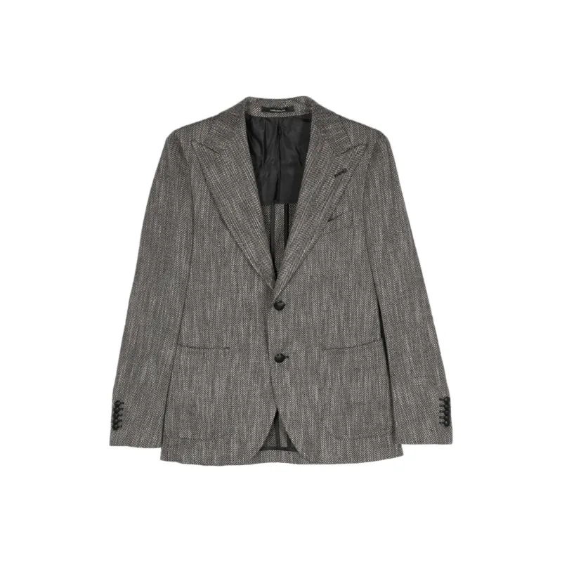 Tagliatore Mélange Chevron knit Blazer-0