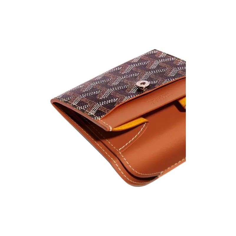 GOYARD MARIGNY Canvas With Leather Coin Purse Women's Black/Brown-2