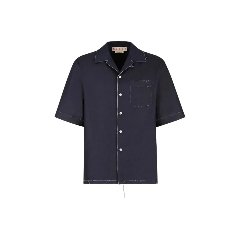 MARNI Trompe L'Oeil Stretch Denim Shirt-0