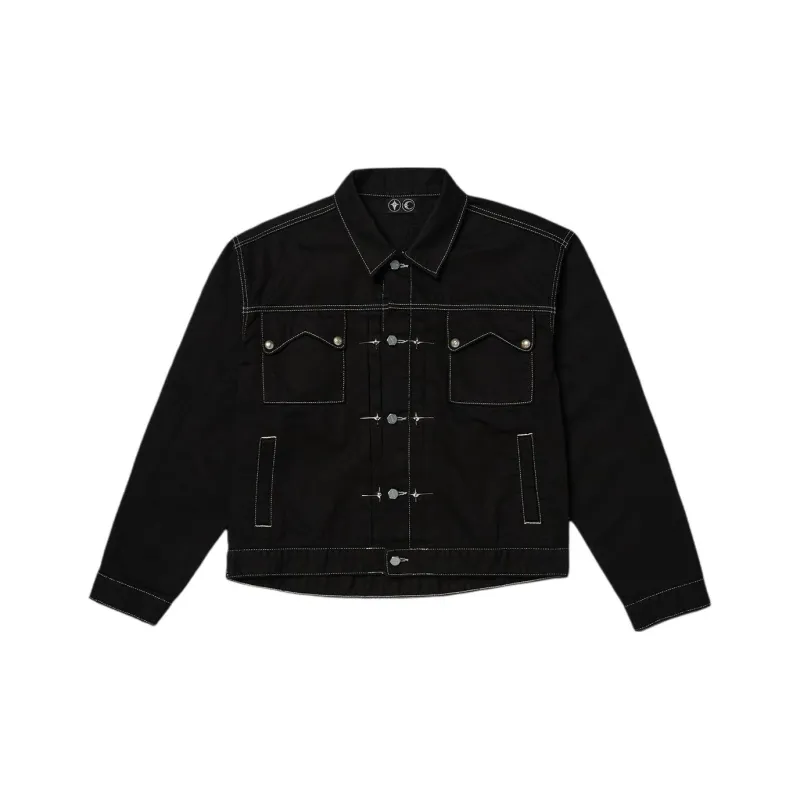 THUG CLUB SS24 Denim Jacket Men's Black-0