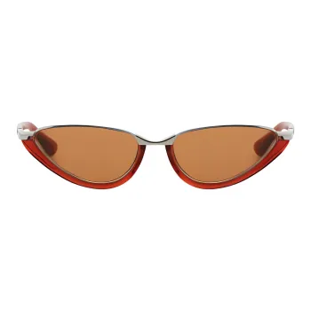 Bottega Veneta Metal Cat Eye Sunglasses Women's Red