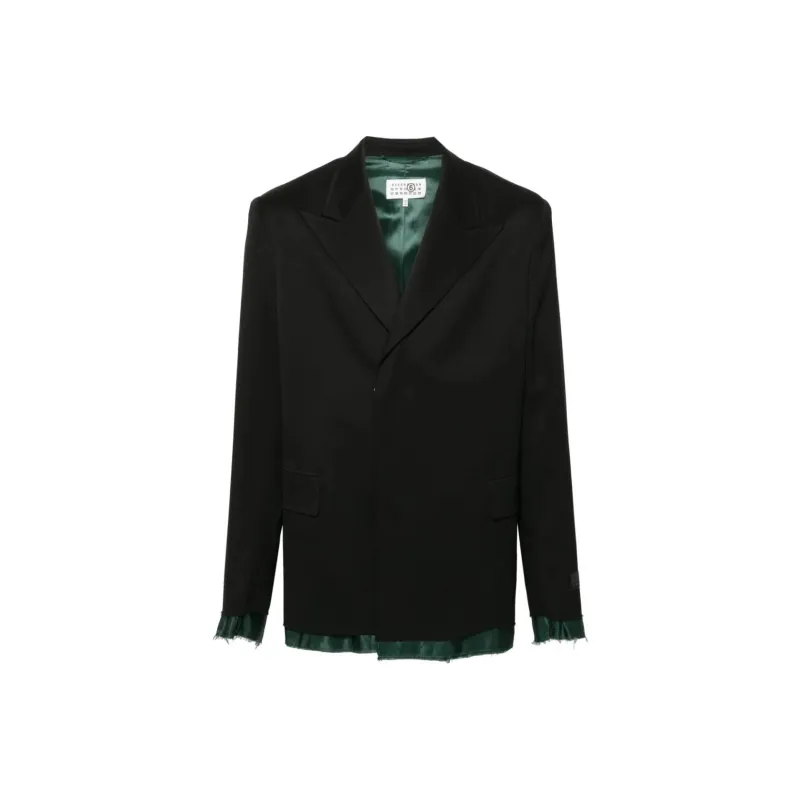 MM6 Maison Margiela Signature Single-Siitch Logo Raw Cut Edge Jacket-0