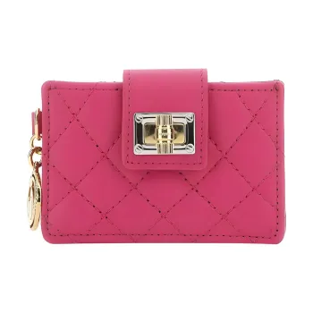Lanvin Logo Charm Diamond Quilted Wallet