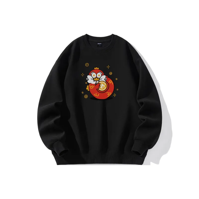 ZMOH Fleece Lined Crew Neck Sweatshirt Unisex-9