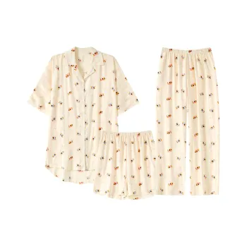 XIAFENYAN Pajama Set Women's Custard