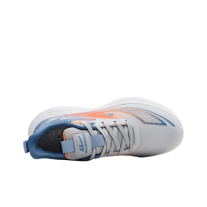 Warrior Abrasion Resistant Slip Resistant Low Top Casual Training City Commute Running Shoes Men's Gray Moon Orange-4