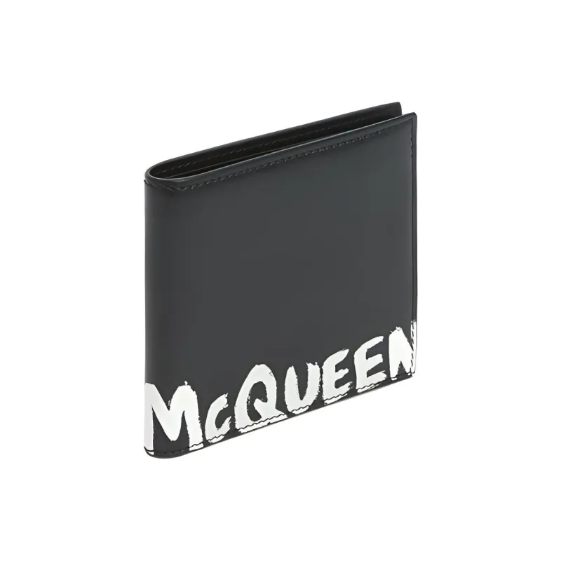 Alexander McQueen Cow Leather Wallet Men's Black/White-1