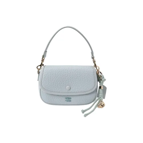 PAYOT Microfiber Synthetic Leather Shoulder Bag, Crossbody Bag, Handbag Women's Light Blue/Ecru
