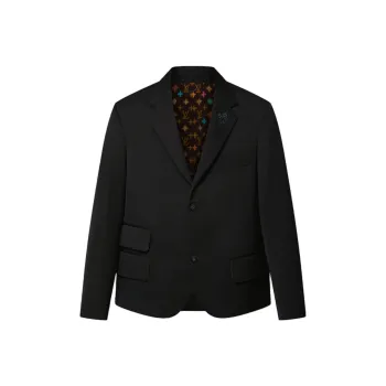 LOUIS VUITTON Embroidered Signature Wool Tailored Jacket