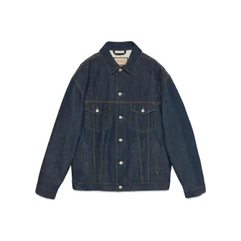 GUCCI Collared Button Up Denim Jacket
