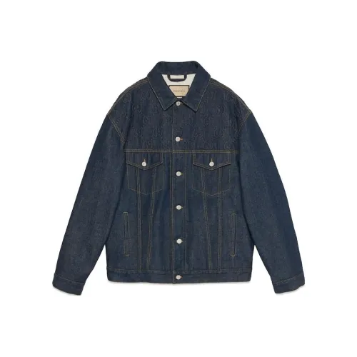 GUCCI Collared Button Up Denim Jacket