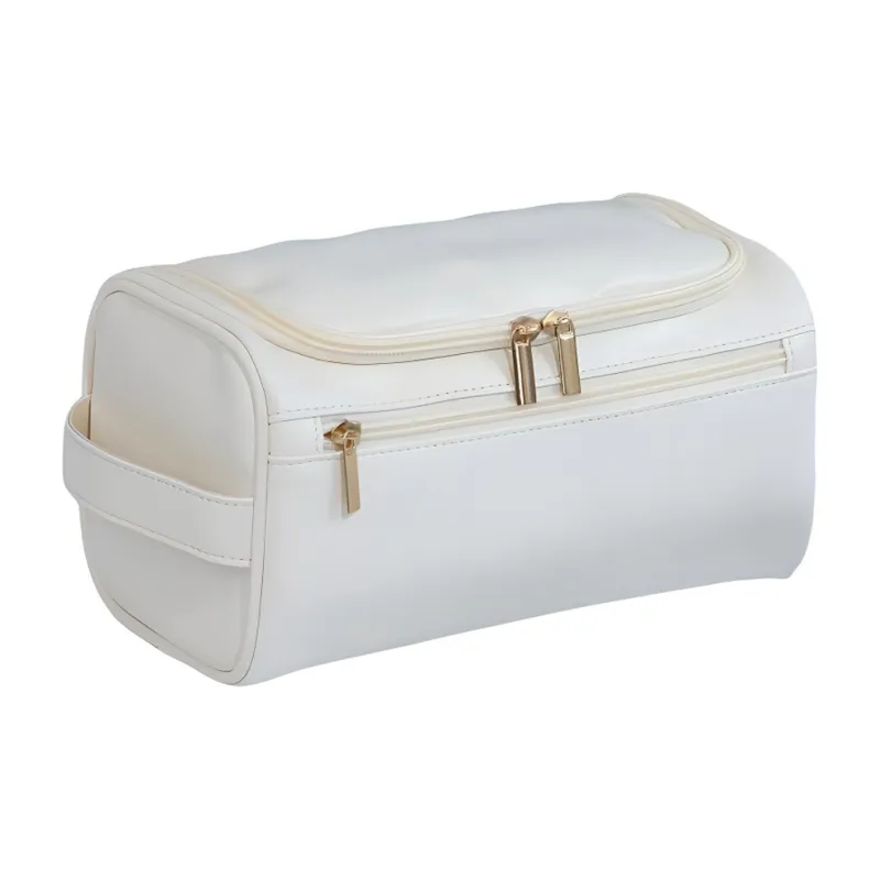 LETOO Polyurethane Toiletry Bag, Travel Storage Bag Unisex Brown/Tea Brown/Beige/Black-6