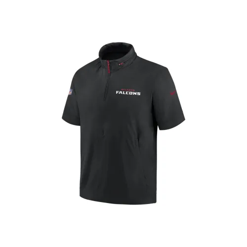 Nike Atlanta Falcons Sideline Coach Men's Nike Nfl 1/2 Zip Short Sleeve Hooded Jacket