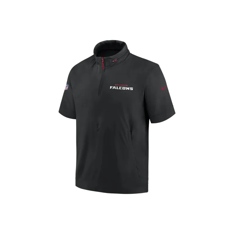 Nike Atlanta Falcons Sideline Coach Men's Nike Nfl 1/2 Zip Short Sleeve Hooded Jacket-0