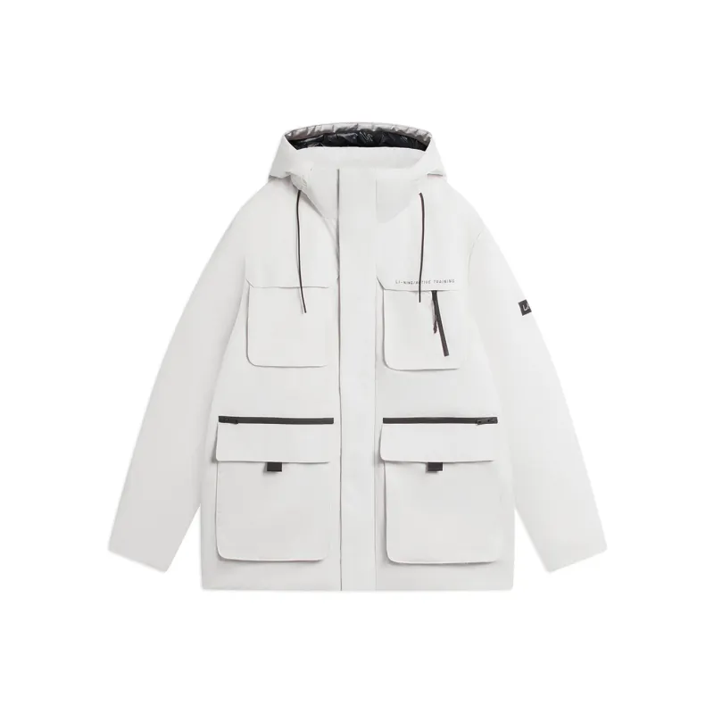 LiNing Down Jacket Winter Men's Champagne White-0