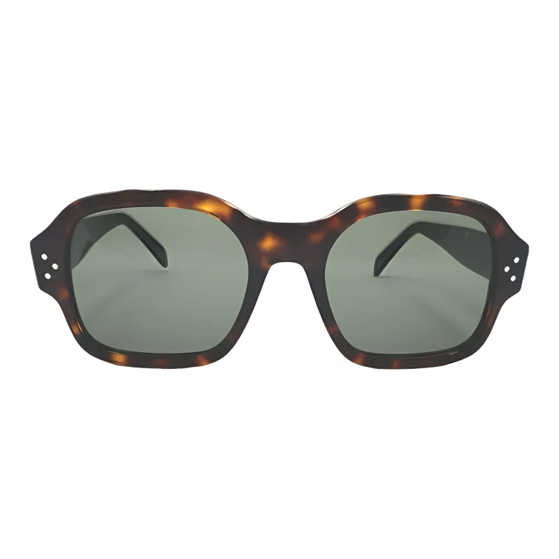 CELINE Acetate Irregular Shape Sunglasses Unisex Brown-1