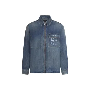 Givenchy 4G Print Zipped Denim Shirt