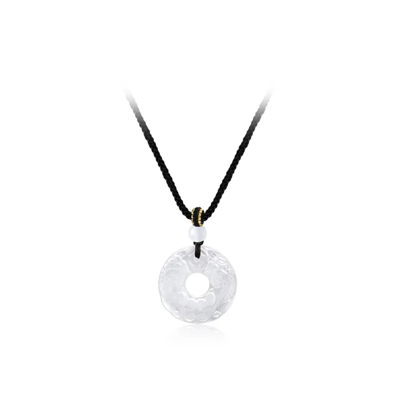 Love Link Natural Chalcedony Jade Necklaces Unisex-0