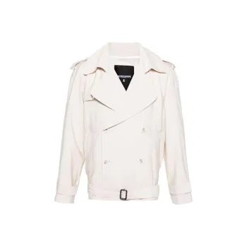 Patrizia Pepe Belted Textured Trench Jacket