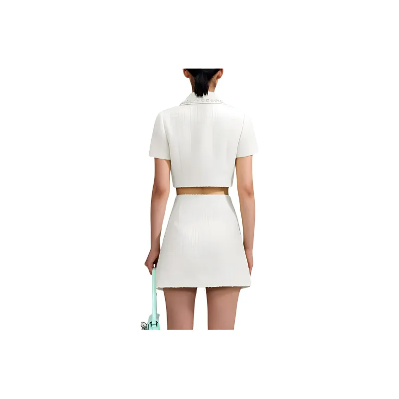 Self portrait SS23 Cropped Coats Women's White-1