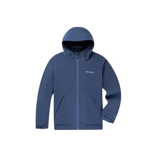 Columbia Outdoor Hiking Water Resistant Windproof And Water Repellent Windbreaker Jacket Men's Blue