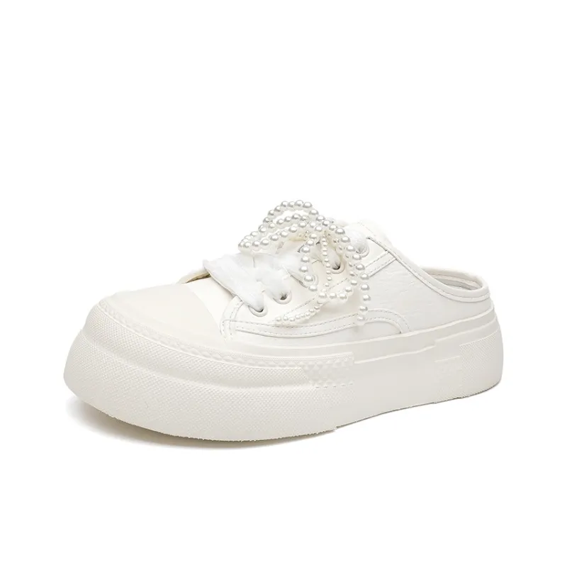 ABIDJAN Ribbon Pearl Collection Closed Toe Slippers Women's-1