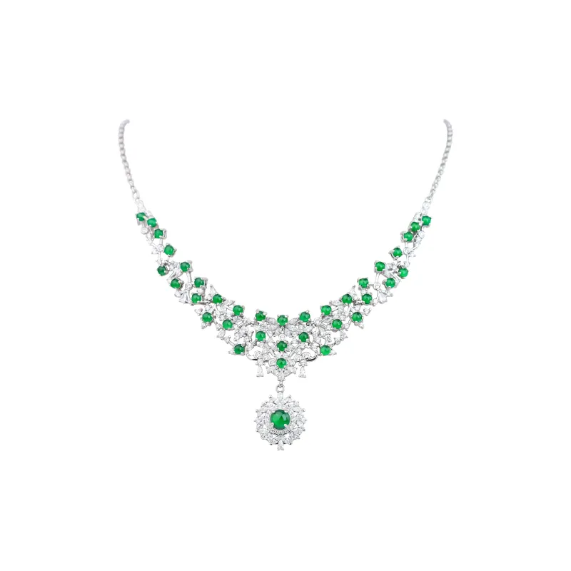 CUIYURIJI Ice Glutinous Jadeite Necklaces Women's-0