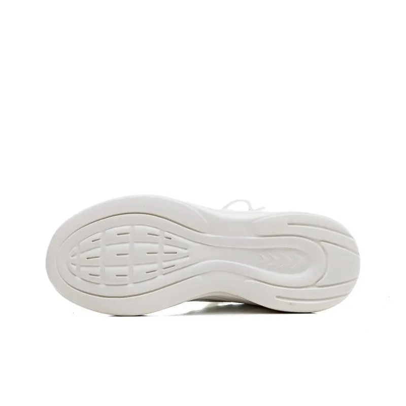 Warrior Anti Slip And Wear Resistant Height Increasing Low Top Casual Running Shoes Unisex White-4