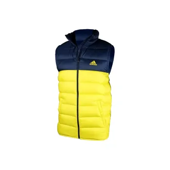 Adidas VEST Sports Casual Multicolor Stand Collar Zip Closure Down Vest Men's Yellow