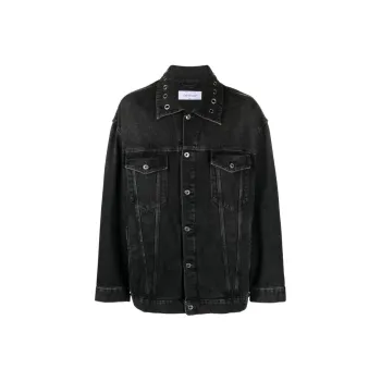 OFF WHITE Eyelet detail Drop shoulder Denim Jacket