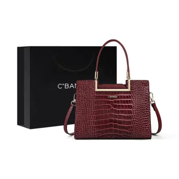 C°BANNER Cow Leather Shoulder Bag, Crossbody Bag, Handbag Medium Size Women's Burgundy