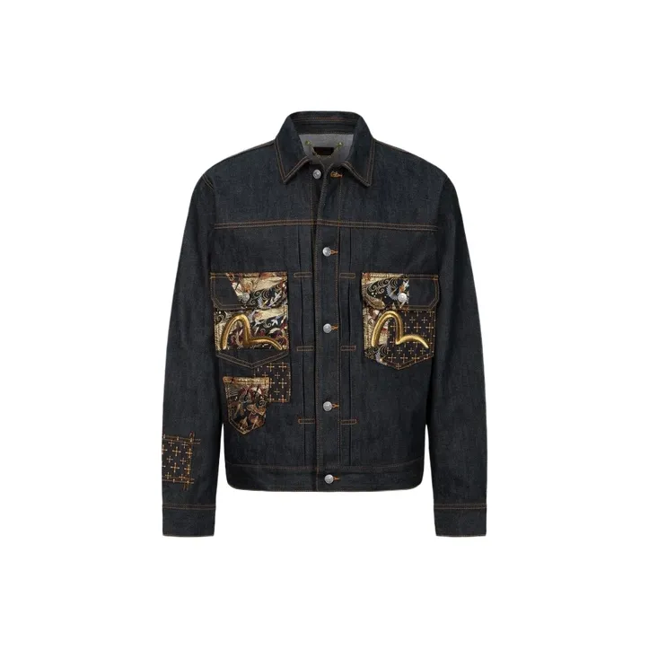 EVISU Denim Jackets Men Denim Blue-0