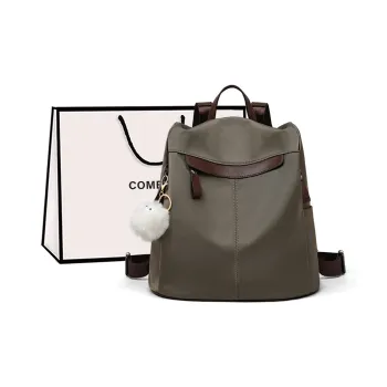 COMELY Fabric Preppy Style Backpack Regular Women's Elephant Gray