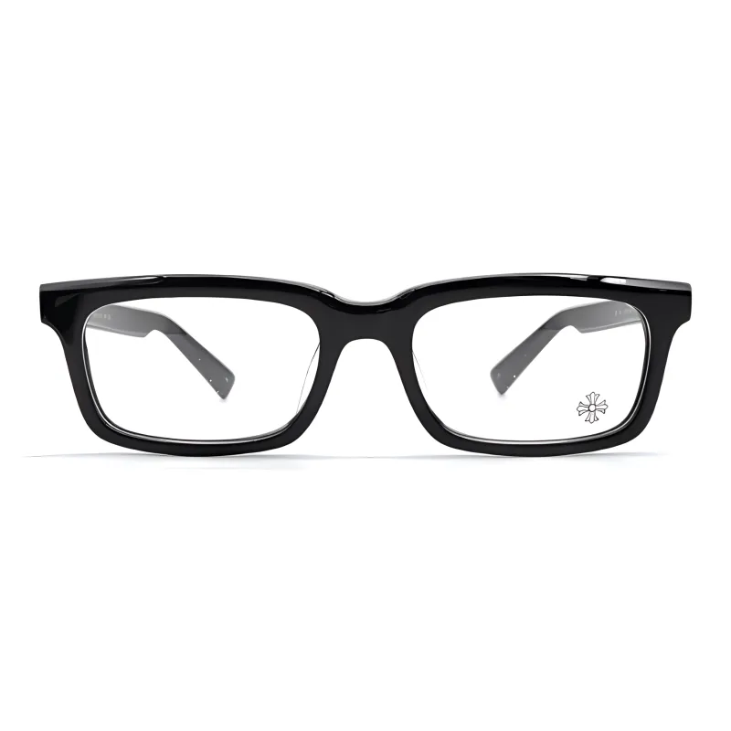 Chrome Hearts Irregular Shape Eyeglass Frames Unisex Black Silver-1