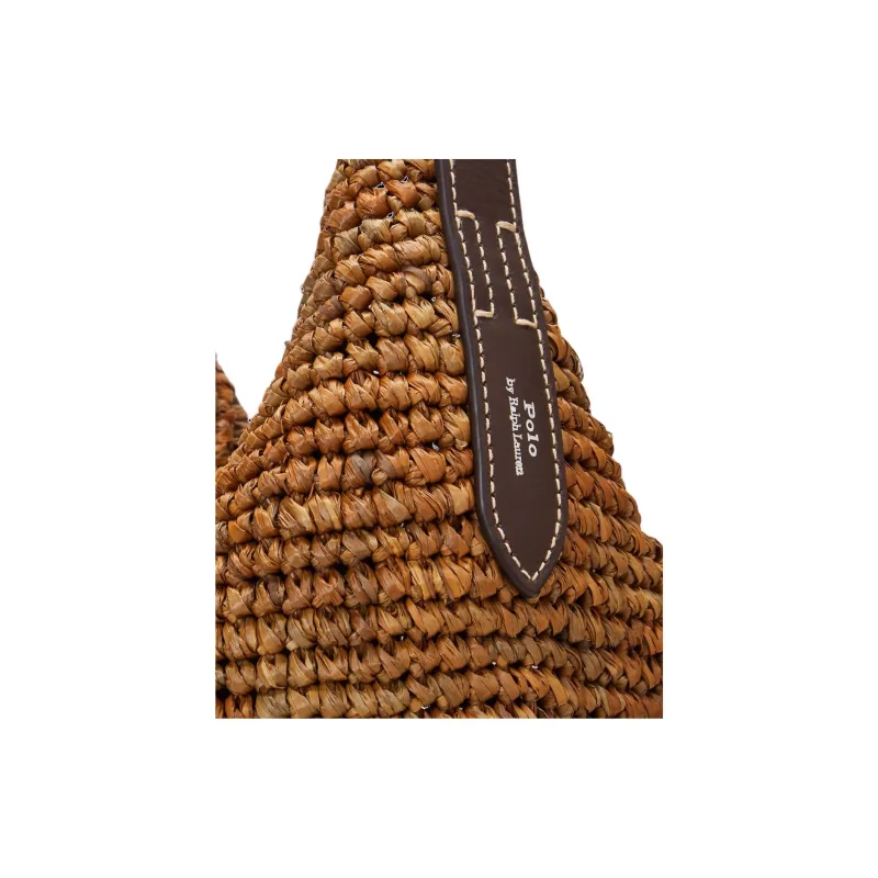 Polo Ralph Lauren Plant Material Crossbody Bag, Shoulder Bag Medium Size Women's Brown-4