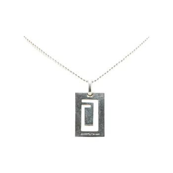 GUCCI 20th Century Sterling Silver G Bar Pendant Necklace