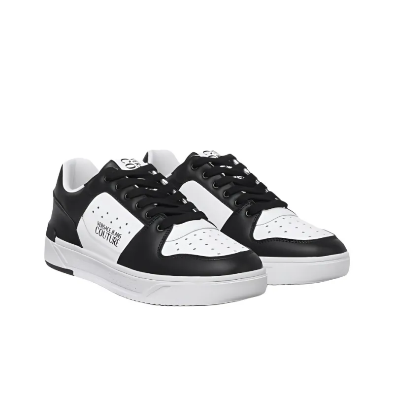 VERSACE JEANS COUTURE Low Top Skateboard Shoes Men's Black White-2