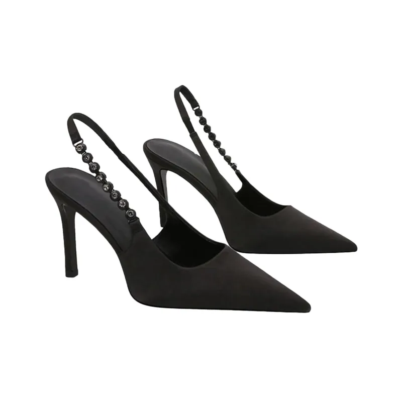 CZRSK Slim Heel High Heels 8CM Women's Black-1