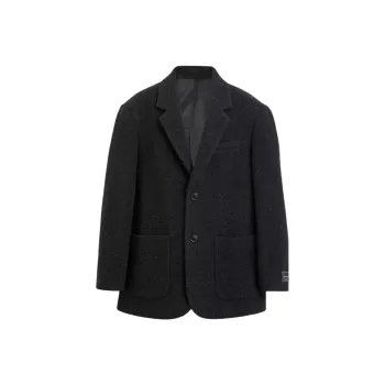 COACH Relaxed Wool Blazer Business Suit Men's Charcoal