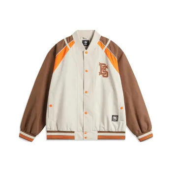 LiNing BadFive Collection Basketball Collection Jackets Coats Men's Brown/Oat Gray/Vibrant Orange