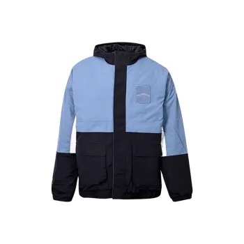 Vans Colorblock Hooded Puffer Jacket Men's Gray Blue