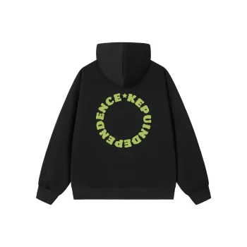 Kepu Sweatshirt Unisex Black Print Neon Green