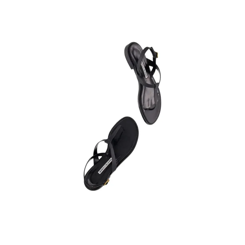 MANOLO BLAHNIK One Strap Sandals Women's Black-6