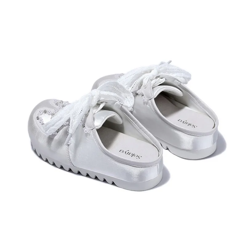 SELAIYA Closed Toe Slippers Women's Silver-3