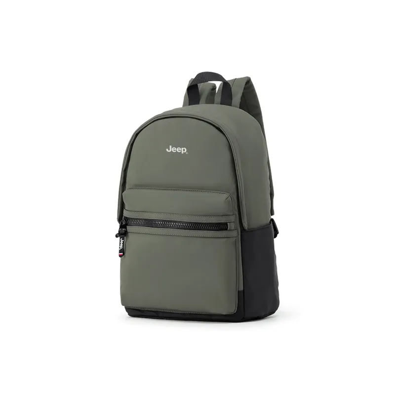 Jeep Oxford Patchwork PU Lightweight High School And University Student Backpack With Laptop Compartment Unisex Jasper-1