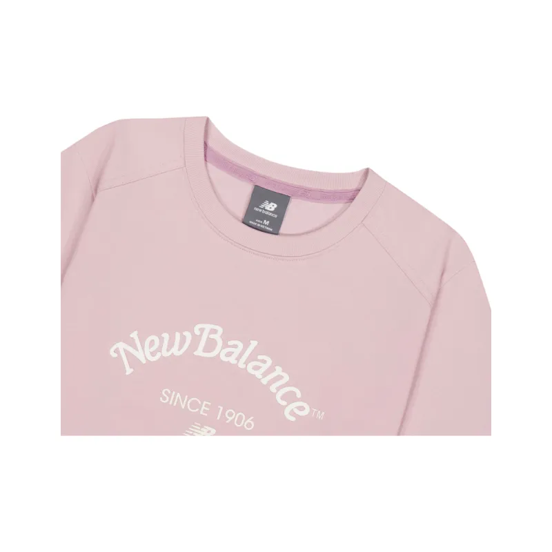 New Balance Drop Shoulder Sleeve T Shirt Women's Pink-3