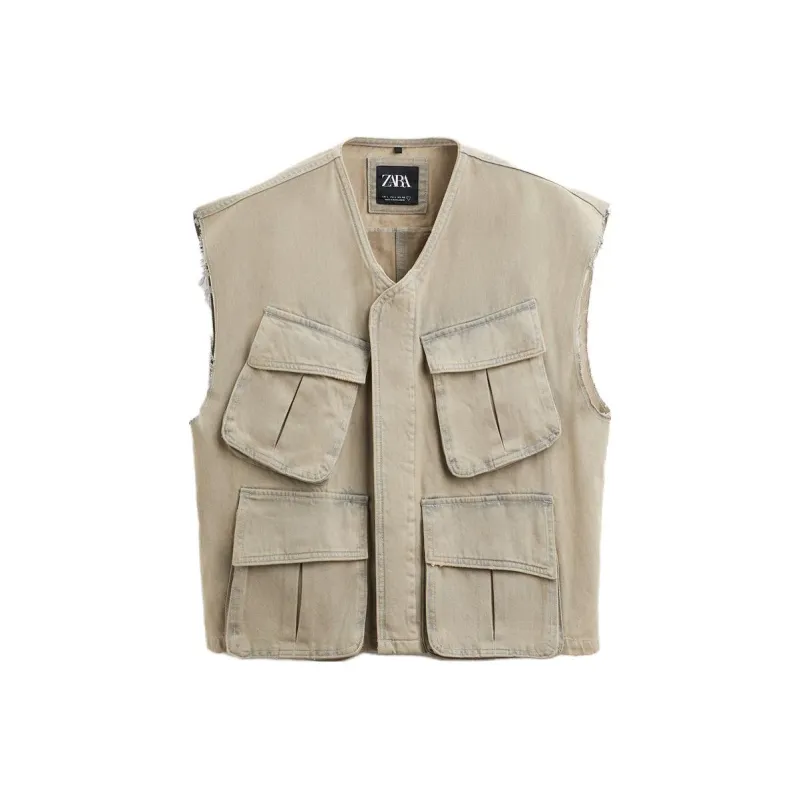 ZARA Vests Men Light Khaki-0